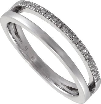 Diamanti Per Tutti Duo Diamond Embellished Silver Ring, Size 52