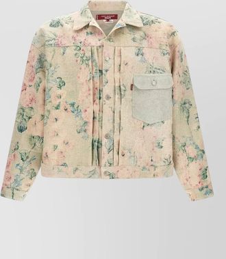 Junya Watanabe levis denim jacket floral pattern strap