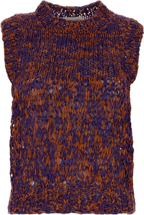 Dries Van Noten Two Tone Crochet Tamou Vest