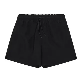 Emporio Armani Beachwear, male, Black, Size: 2XL Black Sea Clothing Shorts Elastic Waist