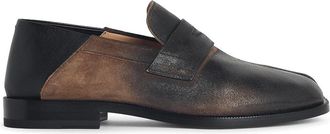 Maison Margiela City Black And Brown Leather Loafers