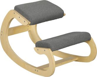 OEM Silla Ergon&oacute;mica De Rodillas Silla De Rodillas De Madera Taburete Ergon&oacute;mico Coj&iacute;n Acolchado 55x85x55 Cm Gris
