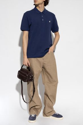 Moschino Cotton Polo, Mens, Navy Blue