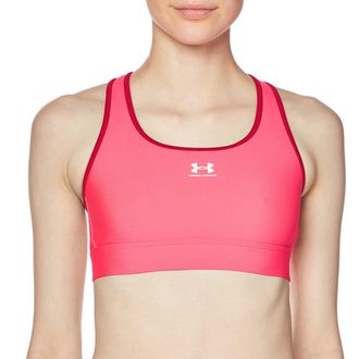 Under Armour Womens HeatGear Mid Padless Sports Bra Pink S