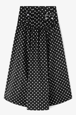 Ganni Polka-Dot Satin Corset Skirt - Size 10/12 Black