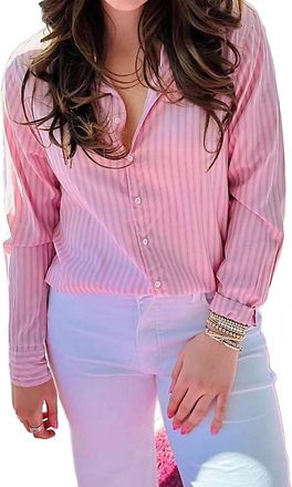 Dear John Denim Stripe Poplin Button Down Shirt In Pale Lilac