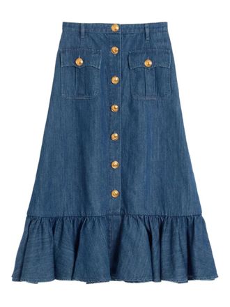Valentino Garavani lightweight denim cotton skirt - women - Cotton - 42 - Blue