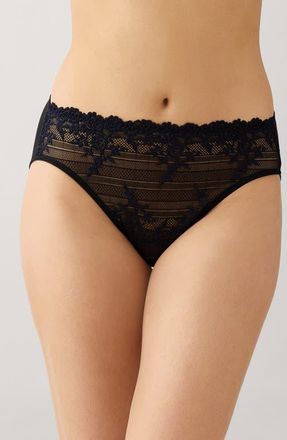 Wacoal Embrace Lace High Cut Briefs in Black/Night at Nordstrom, Size Xx-Large