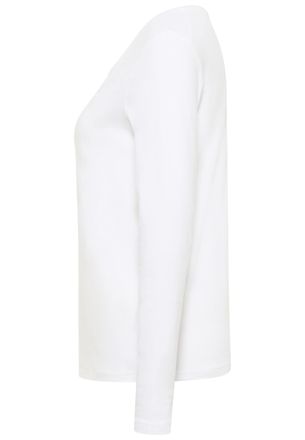 Mustang Langarmshirt MUSTANG Damen Style Elly, Damen, Gr. XL, weiss (wei&szlig;), Jersey, 100% Baumwolle, Rundhals, Shirts Langarmshirt