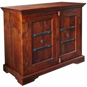 Massivmoebel24 OXFORD 423 Credenza in legno di acacia - laccato / nougat 107x50x88
