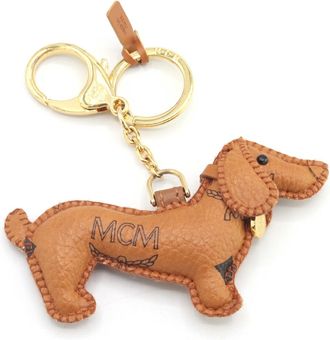 MCM Mcm gold Leather Metal Keyring (Pre-Owned)