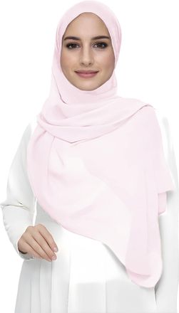 Lina & Lily Premium Chiffon Hijab Head Scarf Shawl Wrap for Muslim Women Lightweight (Baby Pink)