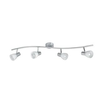 Netlighting SPOT 4 Light Adjustable Spotlight Bars Nickel 93.5x13.5cm in Grey | Size: 93.5x13.5 cm