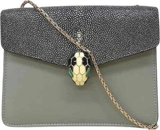 Bulgari Pre-owned Cross Body Bags, female, Gray, Size: ONE SIZE Pre-owned Vintage Cross Body Bag