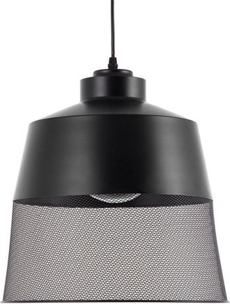 Beliani L&aacute;mpara Colgante De Metal Negro 114 Cm Con Acabado De Malla Muga