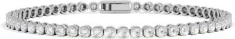 The Diamond Store 1ct Lab Diamond Tennis Bracelet Rub Over Style in 925 Sterling Silver