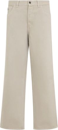 Prada Five-pocket Old Denim Jeans - male - Prada - Wide Trousers - Beige - M - Trousers