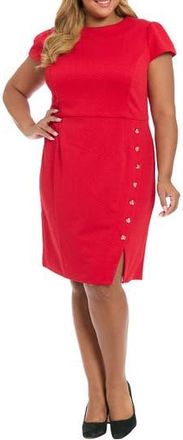 London Times Diamond Stitch Sheath Dress in Lipstick Red at Nordstrom Rack, Size 14W
