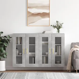 vidaXL Vidaxl - Armarios De Pared 2 Uds Madera De Ingenier&iacute;a Gris Hormig&oacute;n