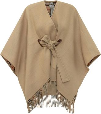 Burberry Capa de Lana Tay - Jackets - Mujer - Beige - ONE SIZE