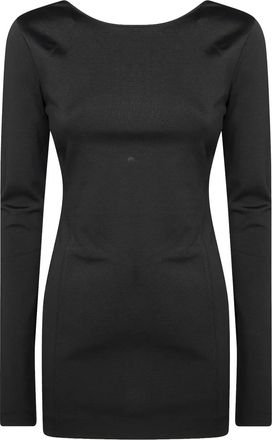 Andamane Viviana mini-jurk met lange mouwen - Zwart