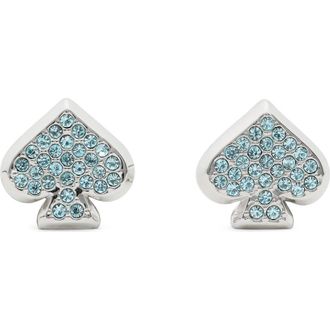 Kate Spade New York pav&eacute; stud earrings in Blue/Silver at Nordstrom