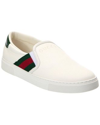 Gucci Tweed & Leather Slip-On Sneaker