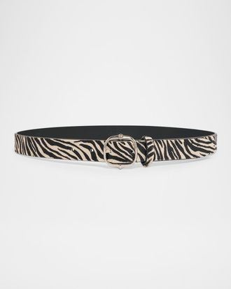 Isabel Marant Depson Zebra Calf Hair Belt