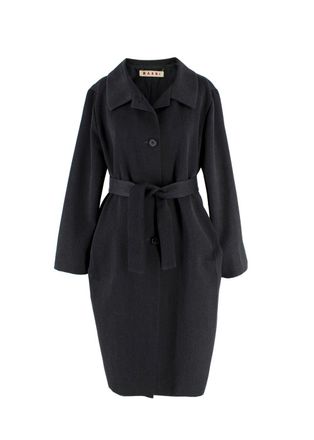 Marni Charcoal Belted Wool Blend Coat Size M