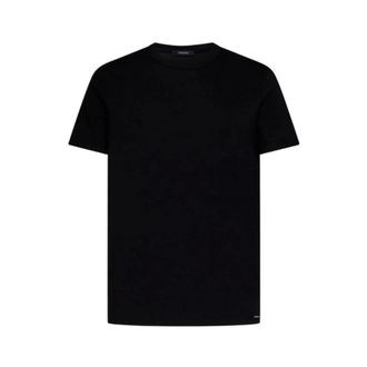 Tom Ford T-Shirts, male, Black, Size: 2XL Black T-shirts and Polos with Subtle Texture