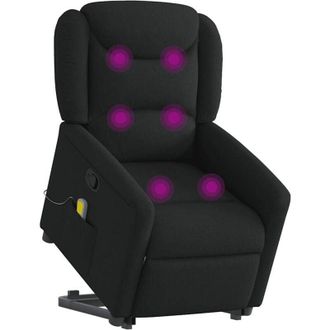 vidaXL Vidaxl - Sill&oacute;n Reclinable De Masaje Elevable Tela Negro