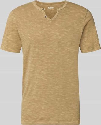 Jack & Jones Jack & Jones T-Shirt aus Baumwolle Modell SPLIT in Beige, Gr&ouml;&szlig;e XXL
