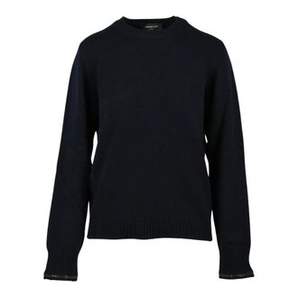 Fabiana Filippi Pullover met ronde hals - Dames - Ronde hals truien - Blauw - M - Wol - Truien & Vesten