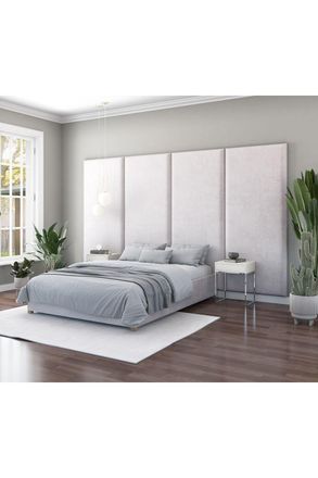 Aspire Home Accents Large Upholstered Headboard Wall Panel, UK Made in Light Grey