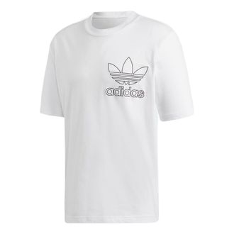 adidas originals Outline Tee Casual Cozy Round Neck Short Sleeve White DV1562