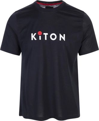 Kiton Blauwe T-shirts en Polos - Heren - T-shirts - Blauw - XL - Tops
