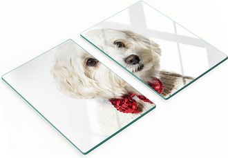 OEM Taglieri Da Cucina In Vetro Con Grafica Di Cane Maltese, 2x40x52 Cm