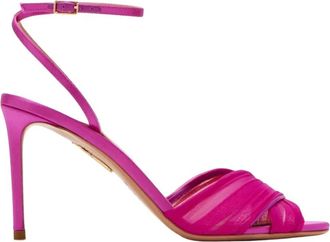 Aquazzura Voile 85 Sandalen met Hoge Hak - Dames - Sandalen met hakken - Roze - 37 1/2 EU - Leer - Schoenen