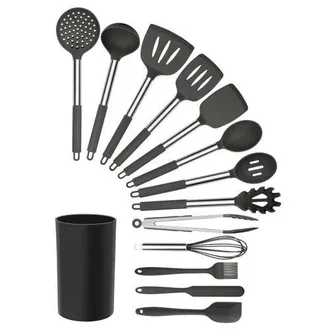 MegaChef Silicone and Stainless Steel Cooking Utensils, Set of 14 in Gray at Nordstrom