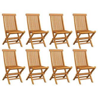 vidaXL Sillas De Jard&iacute;n Plegables 8 Unidades Madera Maciza De Teca Vidaxl