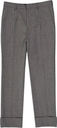 Prada Wollen nette broek - Heren - Straight fit broeken - Grijs - M - Wol - Broeken