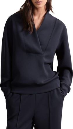 Reiss Annabel Shawl Collar Sweatshirt in Navy at Nordstrom, Size X-Small