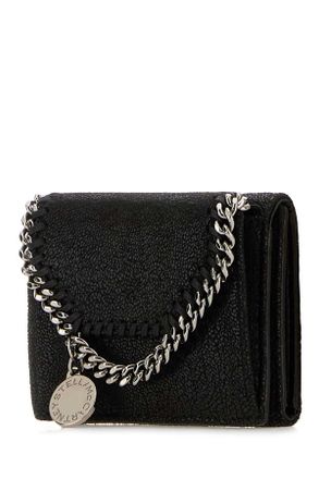 Stella McCartney Womens Black Shaggy Deer Falabella Wallet Portafogli