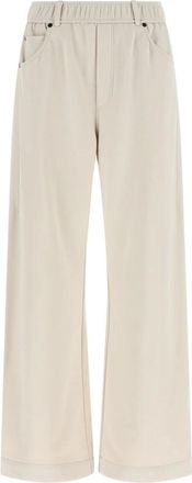 Brunello Cucinelli Joggers de Pista - Trousers - Mujer - Beige - S