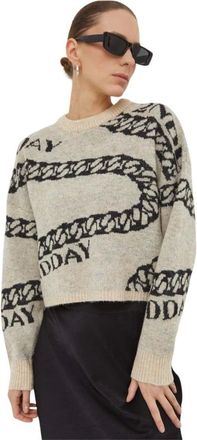 2nd Day 2Ndday - 2ND Chain TT - Soft Jacquard - Dames - Truien - Beige - Maat: L Wol