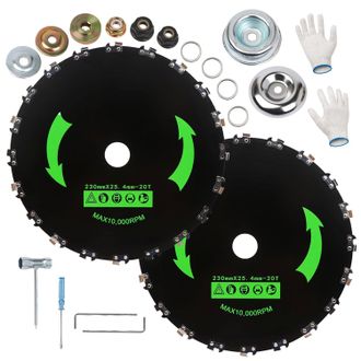 No Brand Cabezal De Desbrozadora Con Pi&ntilde;&oacute;n De Cadena, Disco De Corte De 20 Dientes, Cadena De 9 Pulgadas, Cuchilla Dentada, Accesorios Para Cortac&eacute;sped