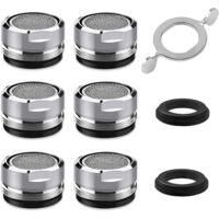 OEM Aireador De Grifo M24, 6 Piezas, Aireador De Grifo Ahorrador De Agua Con Filtro De Acero Inoxidable Y Abs, Incluye 8 Juntas Y 1 Llave Para Aireador Cr