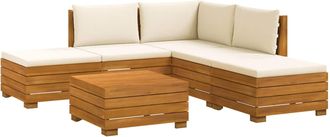 vidaXL 6 Uds. Conjunto De Sof&aacute;s De Exterior Madera De Acacia S&oacute;lida Vidaxl