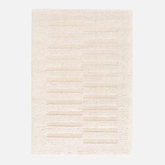 Sweeek Alfombra Interior Con Dise&ntilde;o En Relieve Crema