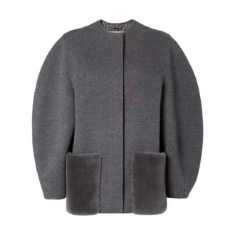 Fendi Dames, Jassen, Grijs, Maat: S Zijde